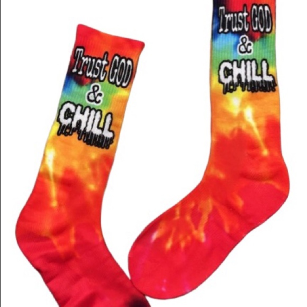Trust God & Chill Tie Dye Socks
